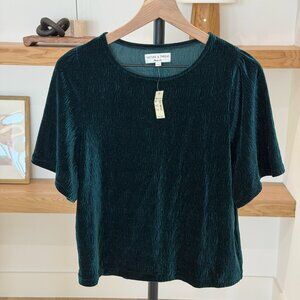 NWT Madewell Texture & Thread Top - Dark Emerald - S